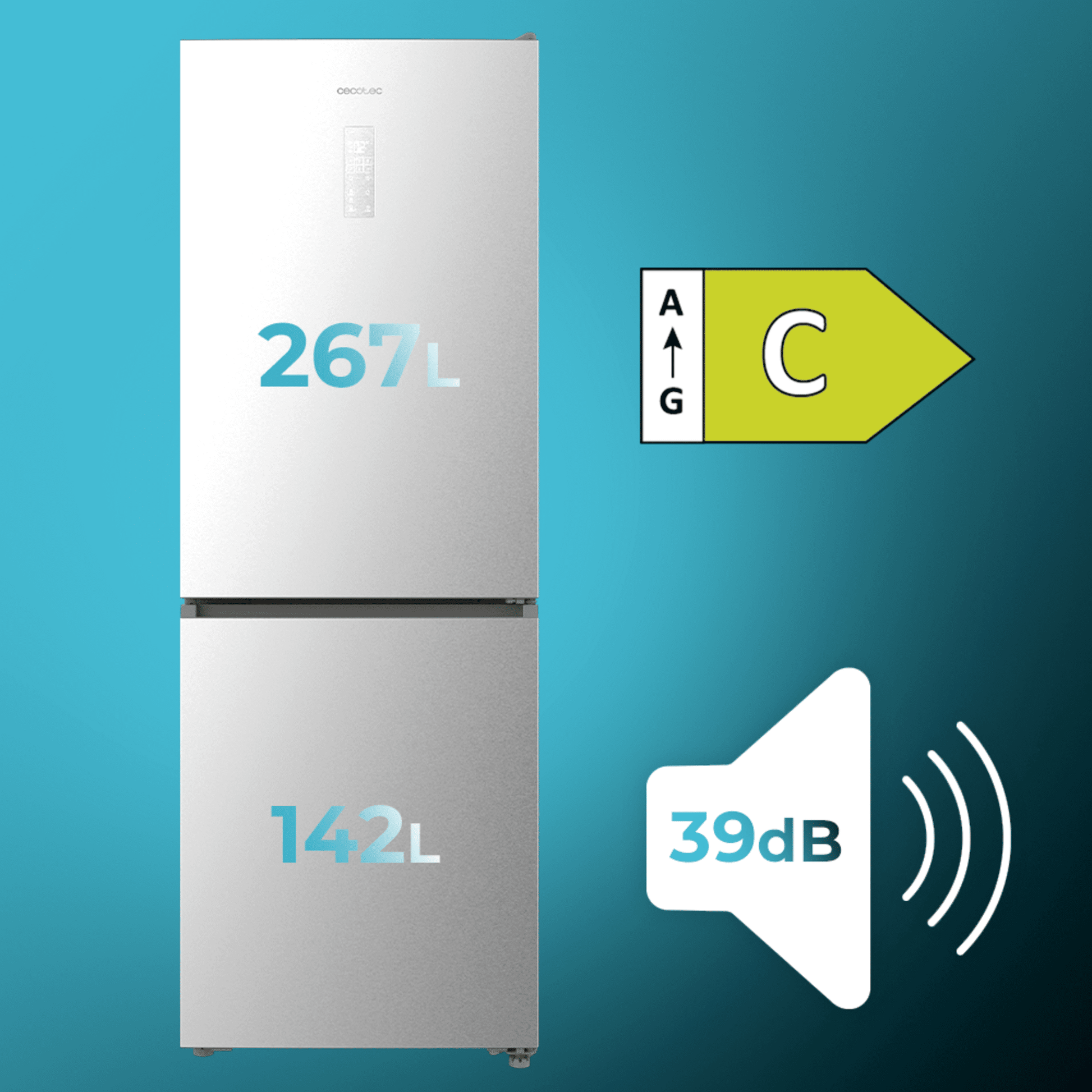 Cecotec Bolero CoolMarket Combi 409 Inox Frigorífico Combi