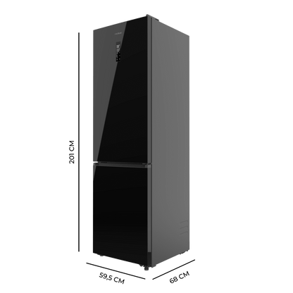Cecotec Bolero CoolMarket 456 Frigorífico Combi Cristal Negro
