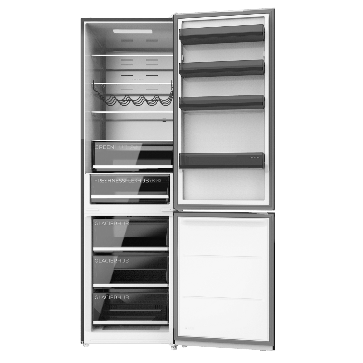 Cecotec Bolero CoolMarket 456 Frigorífico Combi Cristal Negro