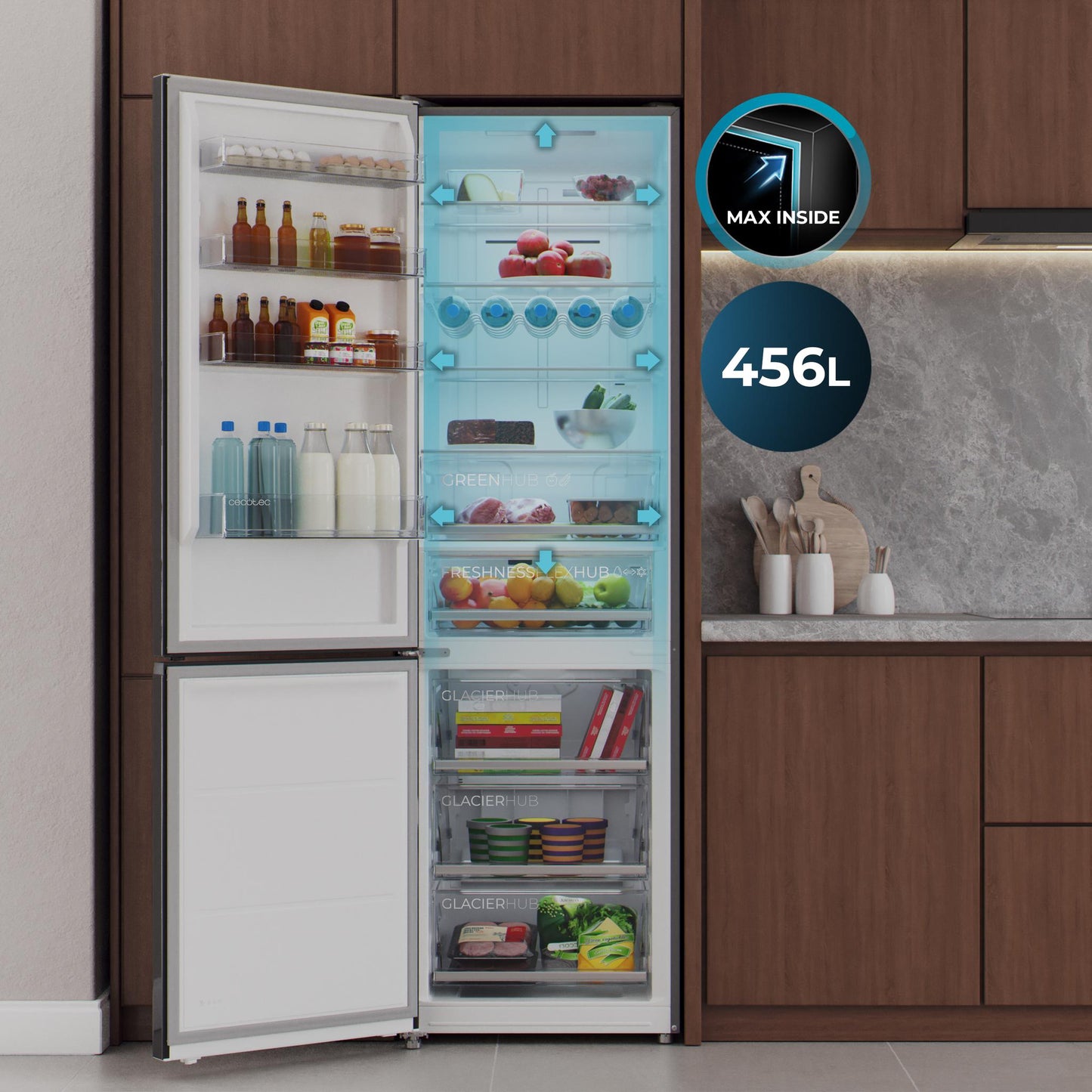 Cecotec Bolero CoolMarket Combi 456 Dark C Frigorífico Combi