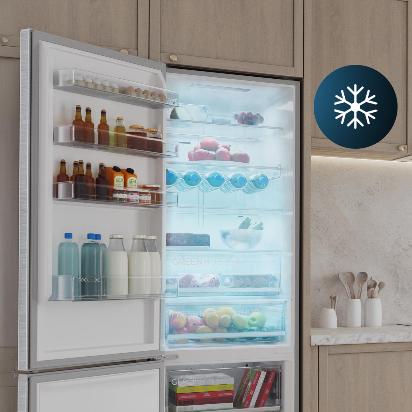 Cecotec Bolero CoolMarket 456 Inox C Frigorífico Combi 456 L