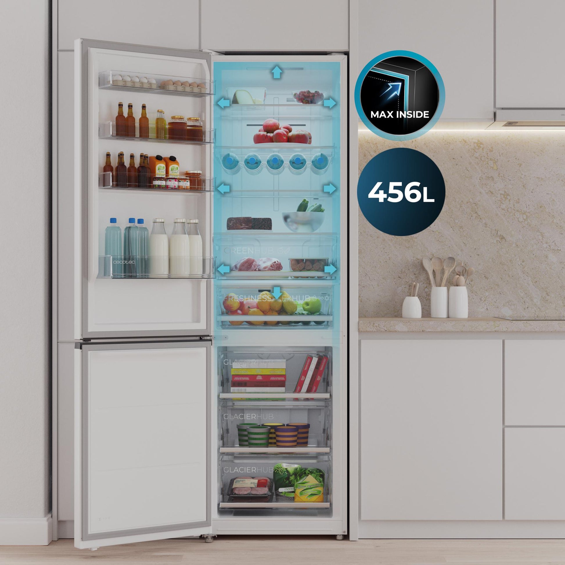 Cecotec Bolero CoolMarket Combi 456 Frigorífico Combi Clase C Blanco