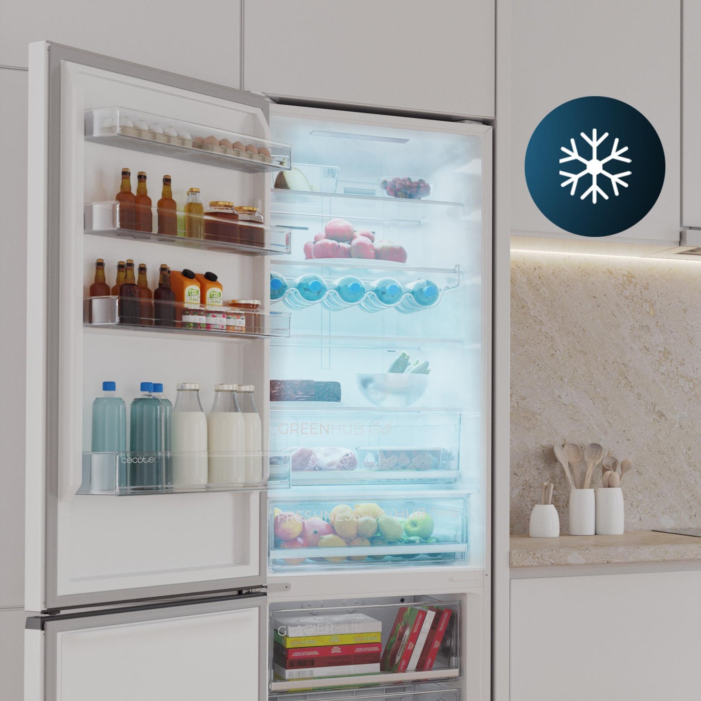 Cecotec CoolMarketCombi 456 Frigorífico Combi Inverter Blanco