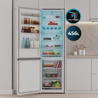Cecotec Bolero CoolMarket Combi 456 White Glass Refrigerator