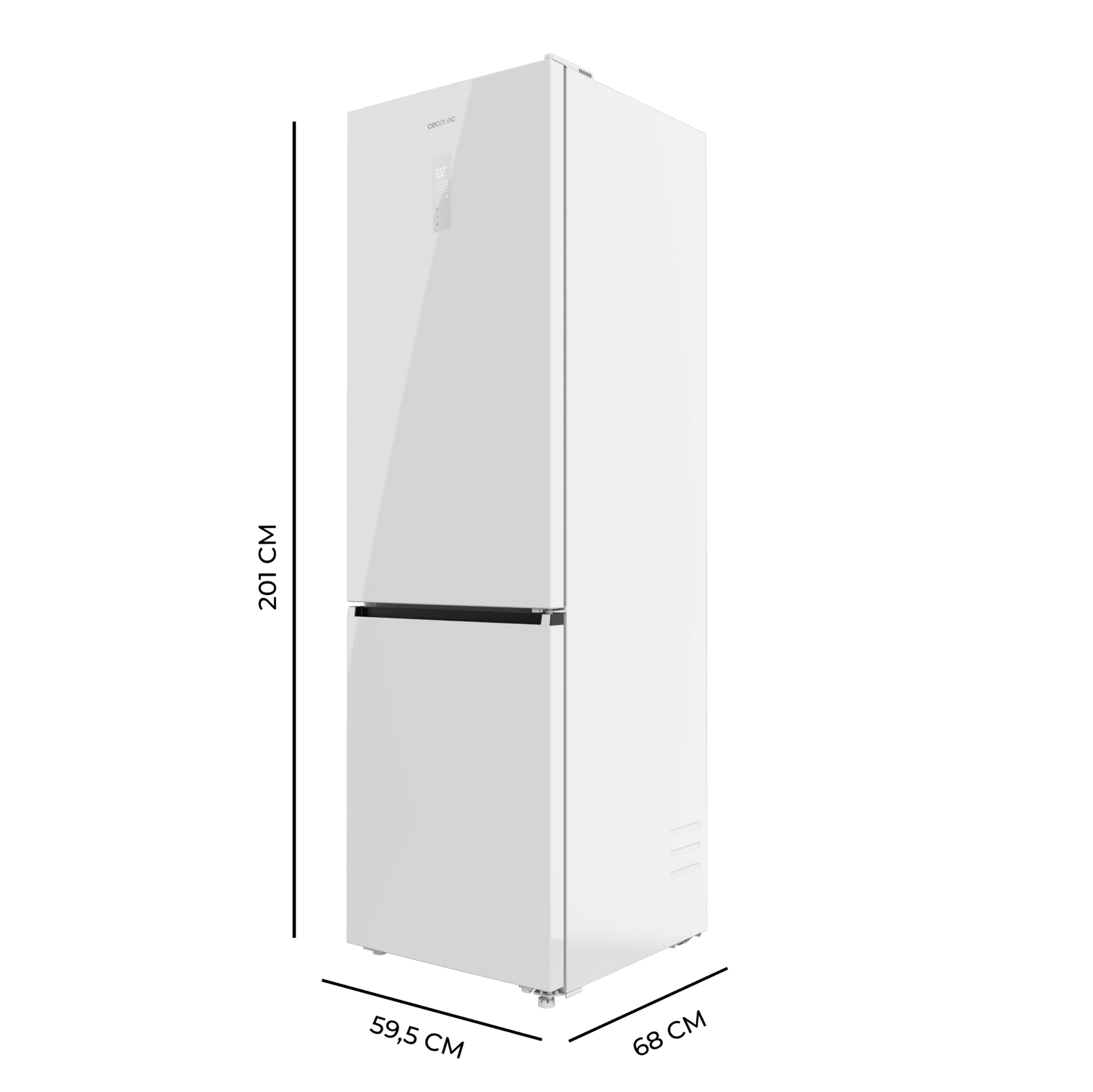 Cecotec Bolero CoolMarket Combi 456 White Glass Refrigerator