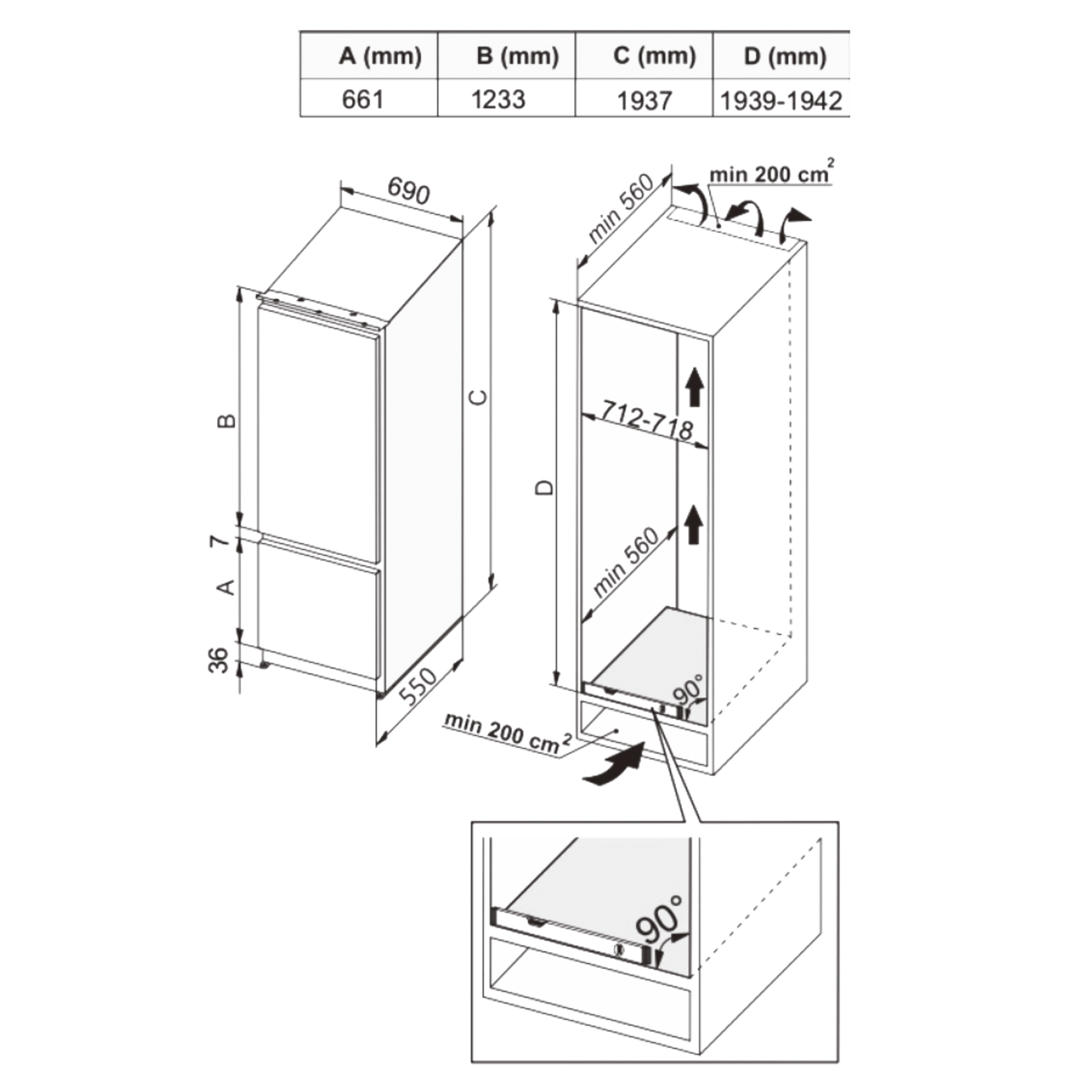 Cecotec Bolero CoolMarket Frigorífico Combi Total NoFrost 341L Blanco