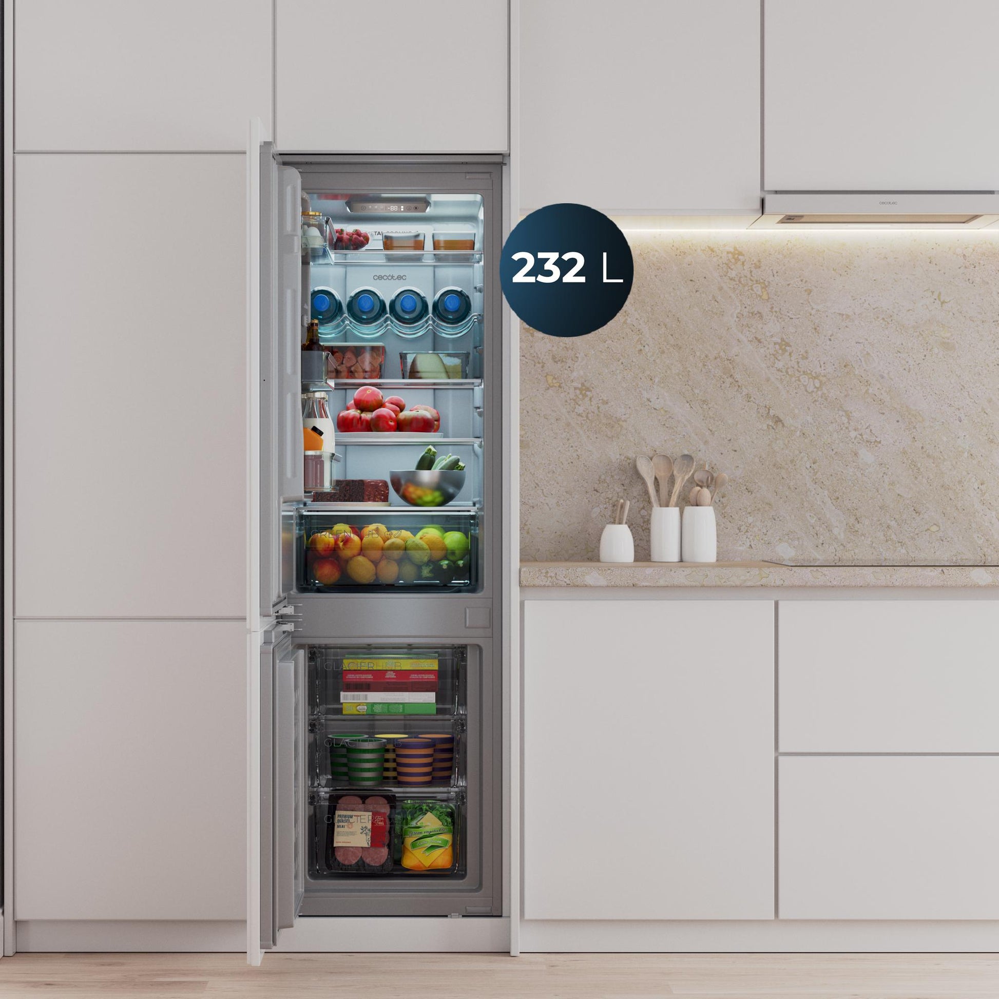 Cecotec Bolero CoolMarket Combi 232 L Frigorífico Metal Cooling Gris