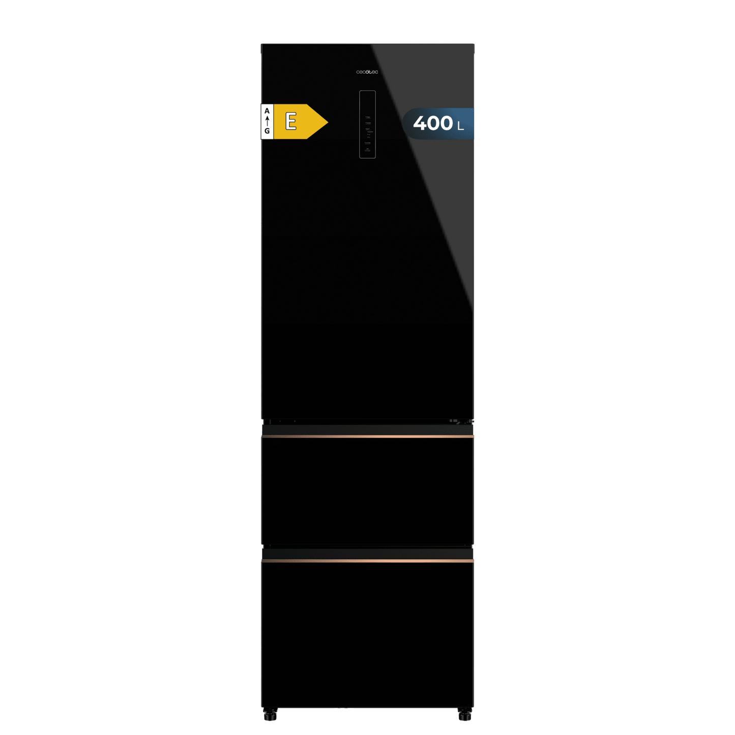 Cecotec Bolero CoolMarket Combi FD 400 Frigorífico Black Glass 400L