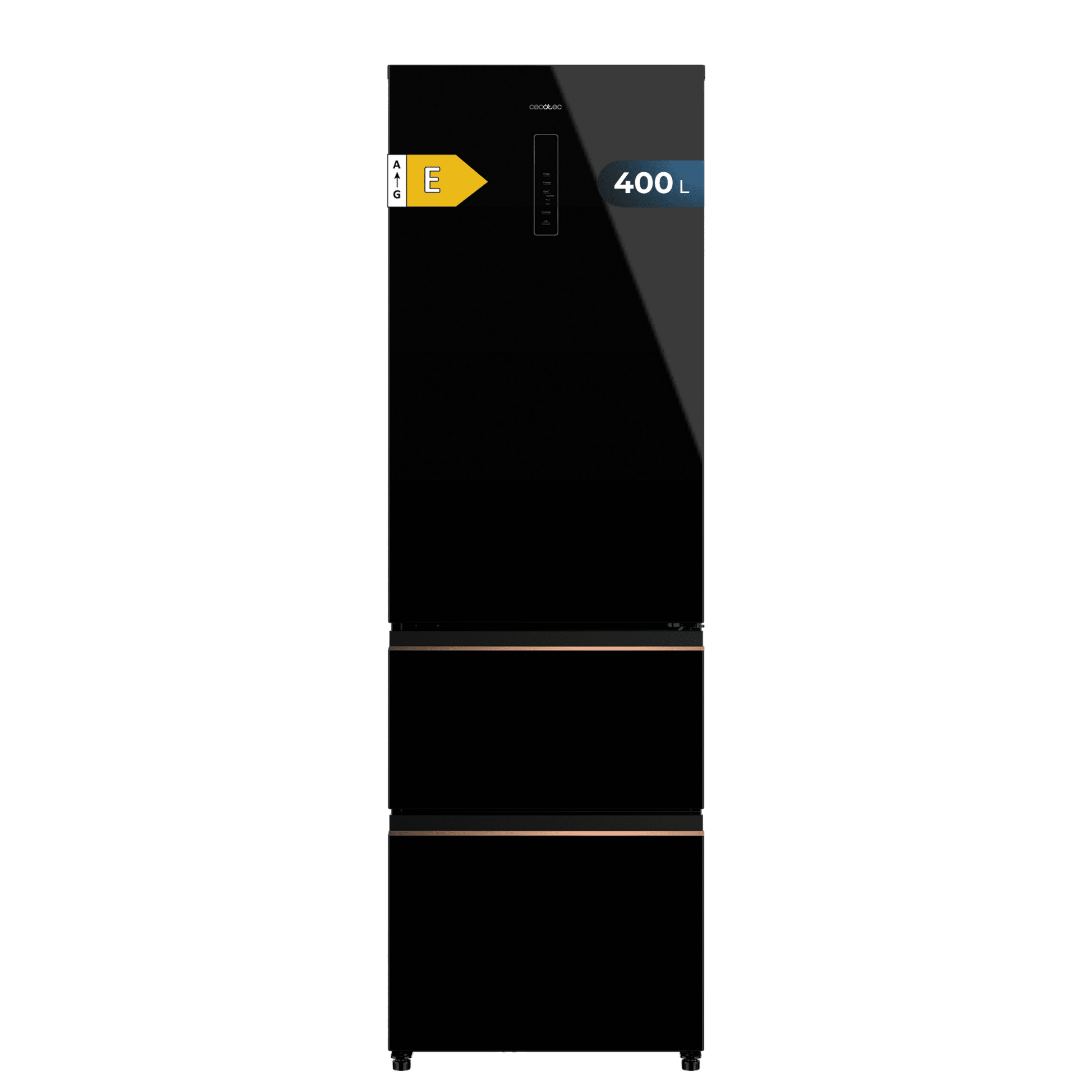 Cecotec Bolero CoolMarket Combi FD 400 Frigorífico Black Glass 400L