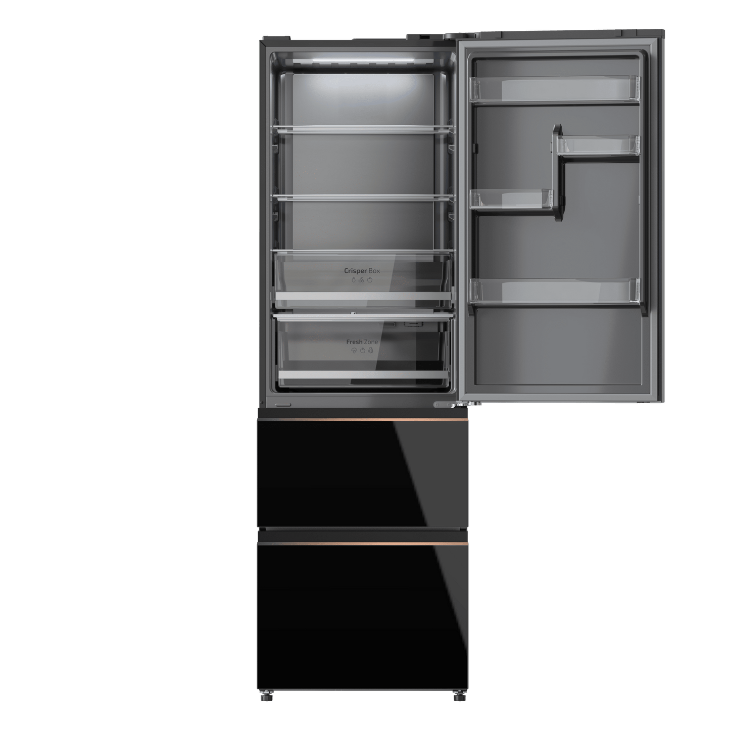 Cecotec Bolero CoolMarket Combi FD 400 Frigorífico Black Glass 400L