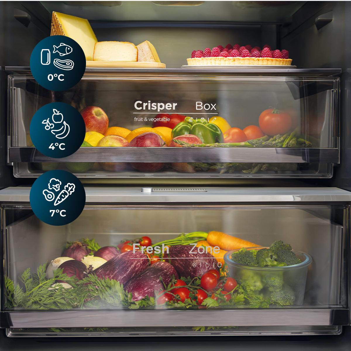Cecotec Bolero CoolMarket Combi FD 400 Frigorífico Black Glass 400L