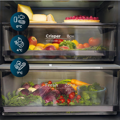 Cecotec Bolero CoolMarket Combi FD 400 Frigorífico Black Glass 400L