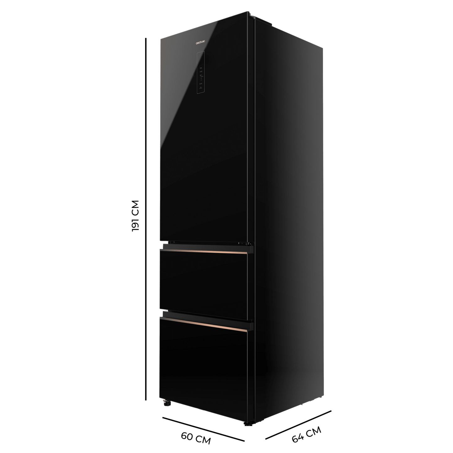 Cecotec Bolero CoolMarket Combi FD 400 Frigorífico Black Glass 400L