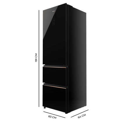 Cecotec Bolero CoolMarket Combi FD 400 Frigorífico Black Glass 400L
