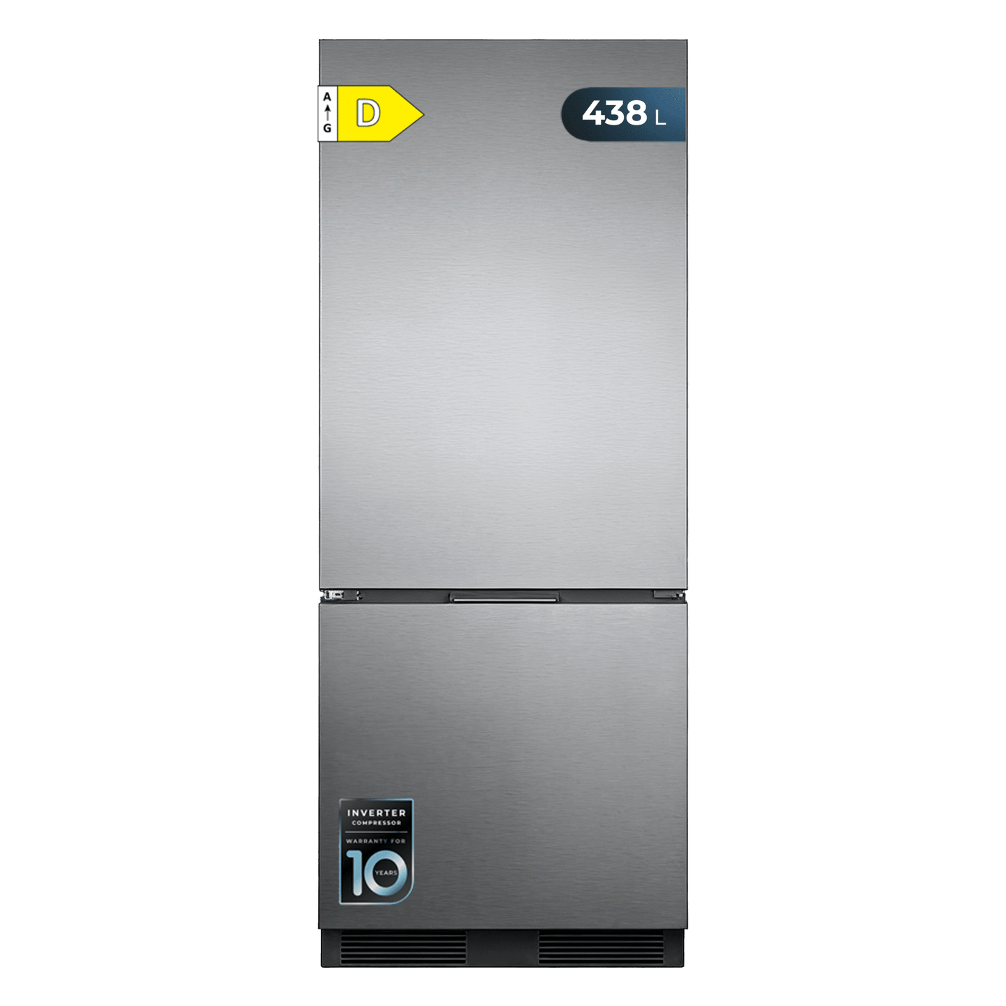Cecotec Bolero CoolSilver 427L Frigorífico Combi Acabado Elite Grey