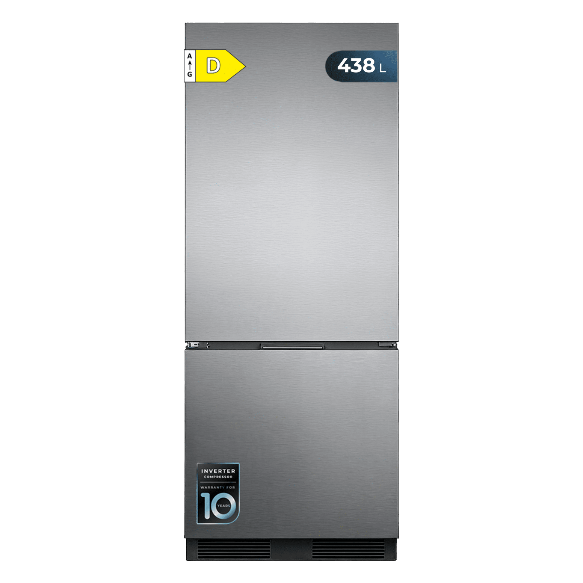 Cecotec Bolero CoolSilver 427L Frigorífico Combi Acabado Elite Grey