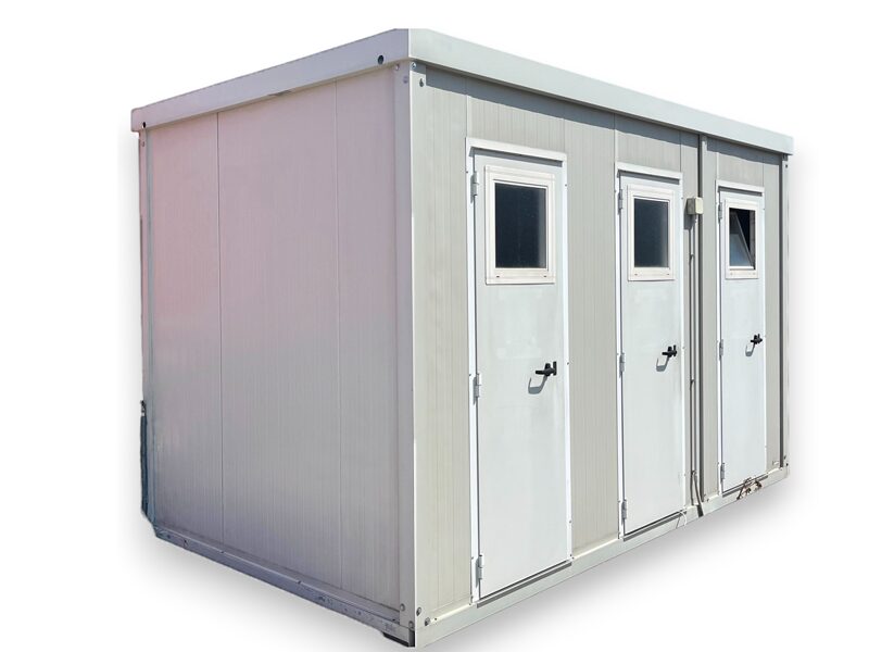 Prefab-Badkabine 3 Separate Bäder, Aluminiumtüren, Glasfenster, Inklusive Leuchte