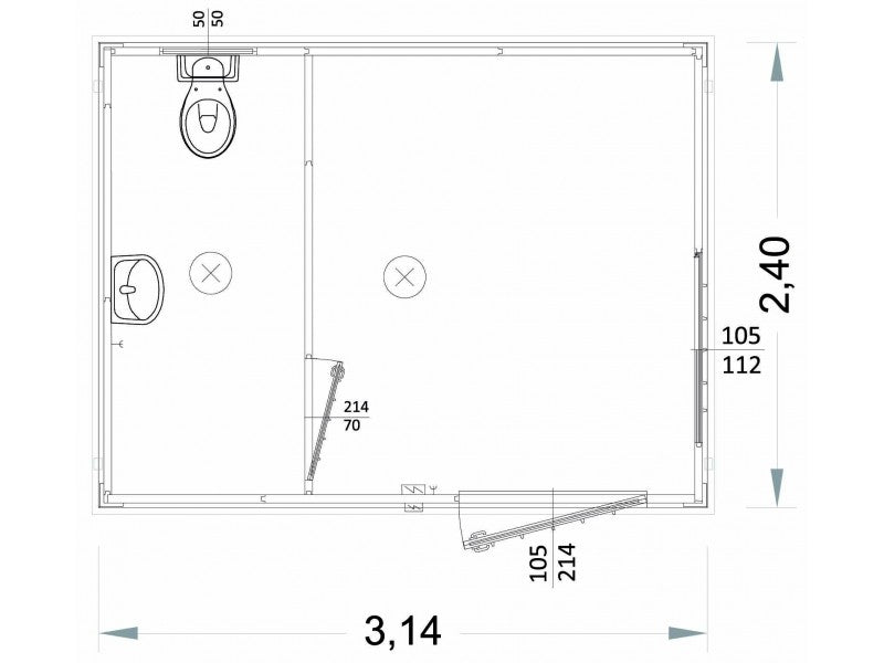 Modularer Container Mit Bad 3 m Gebraucht Für Büro