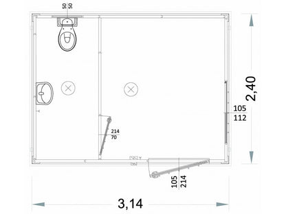 Modularer Container Mit Bad 3 m Gebraucht Für Büro