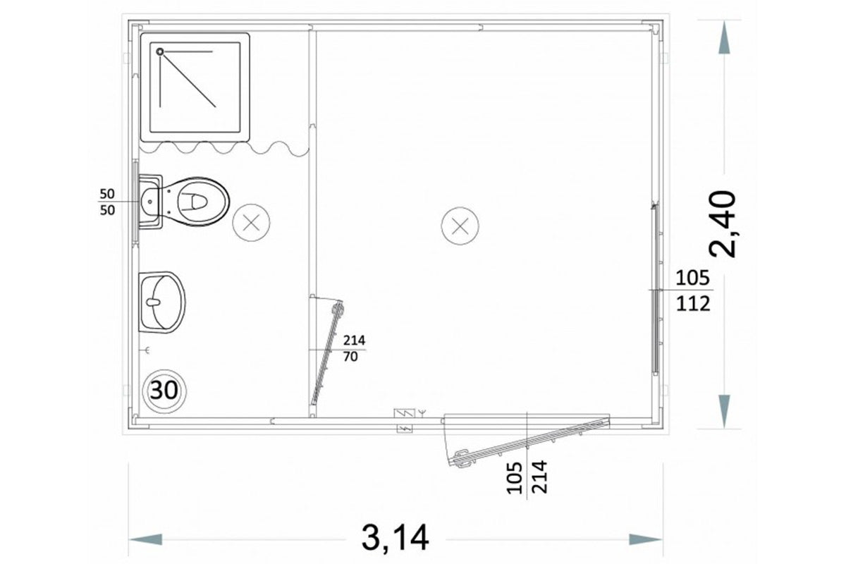 Modulare Box 3 Meter Mit Bad Und Dusche