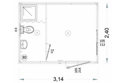 Modulare Box 3 Meter Mit Bad Und Dusche