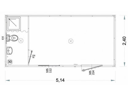 Box Prefabbricati 5 Metri con Bagno e Doccia