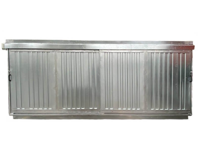 Box in lamiera prefabbricato con vasca di raccolta 600 x 230 – h 240