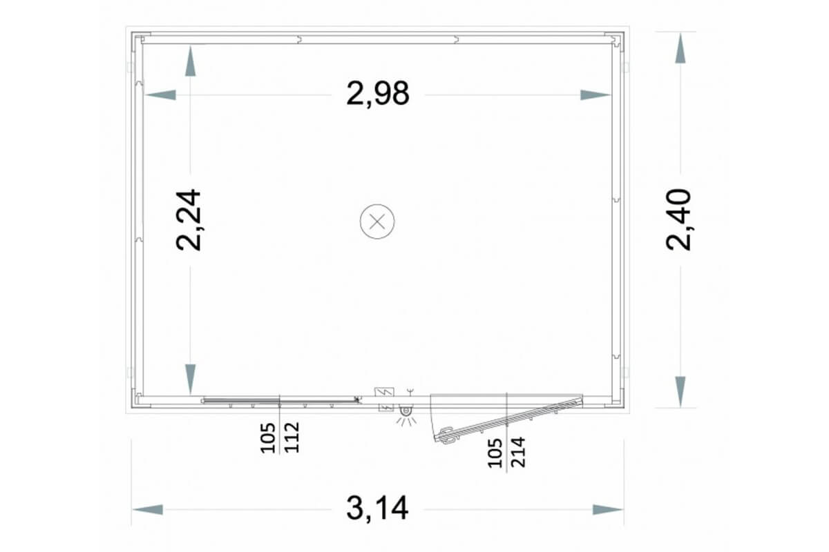 Box Prefabbricati Open Space 3 m H 240 cm L 200 cm Modulares Vorfertigbauteil