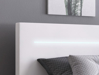 Luxusbetten24 Sejour Boxspringbett LED Komfort, 120×200 cm, Weiß, H3