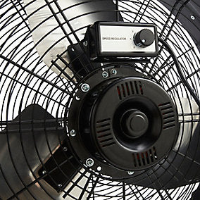 Ventilador de Aire Sobre Ruedas 60 cm Negro 2 Velocidades