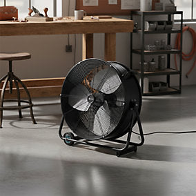 Ventilador de Aire Sobre Ruedas 60 cm Negro 2 Velocidades