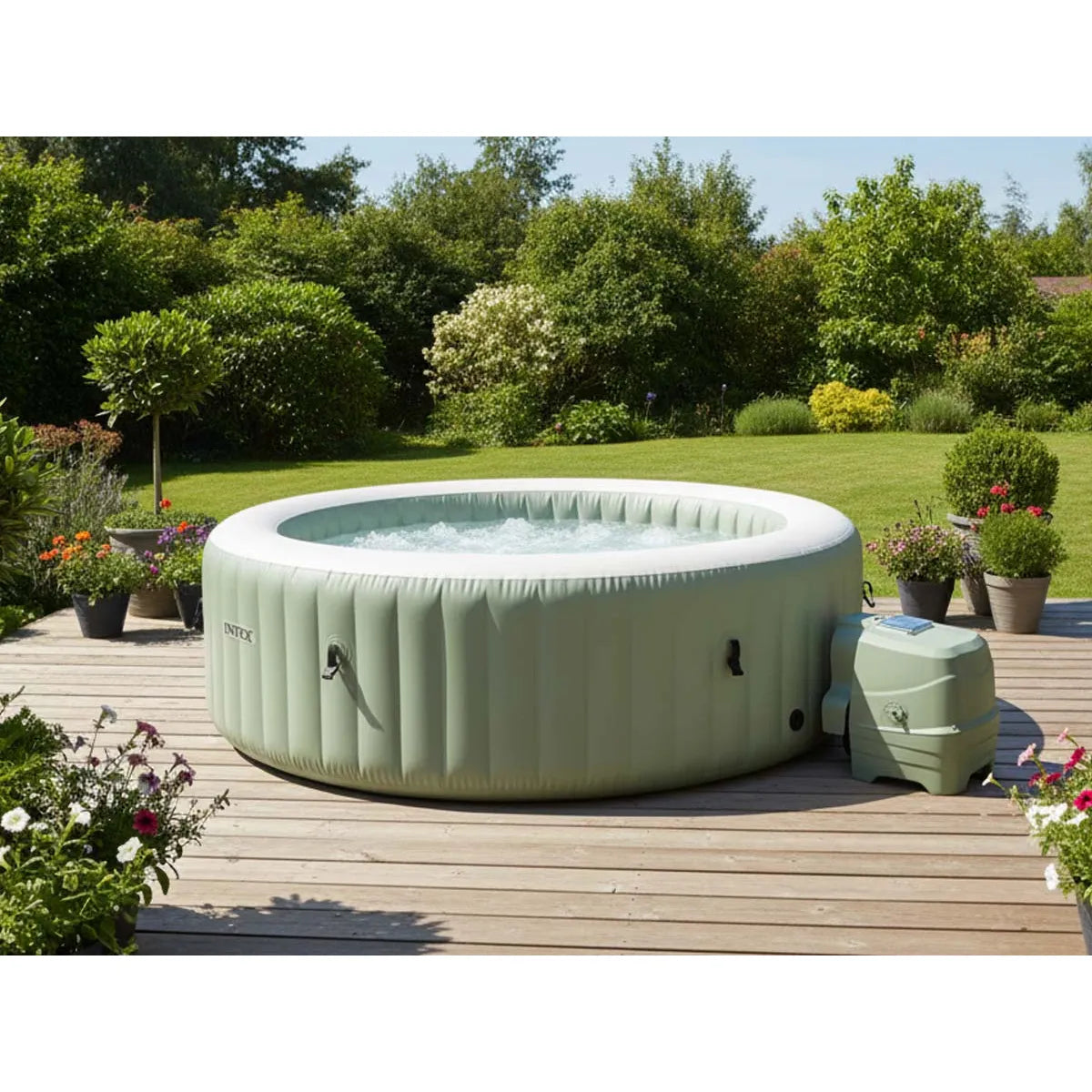 Spa Gonflable Intex PureSpa Olive Rond Bulles 6 Places MKR00014313944
