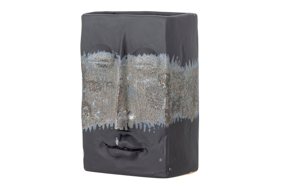 Luxusbetten24 Kaelra Vase Steingut Schwarz