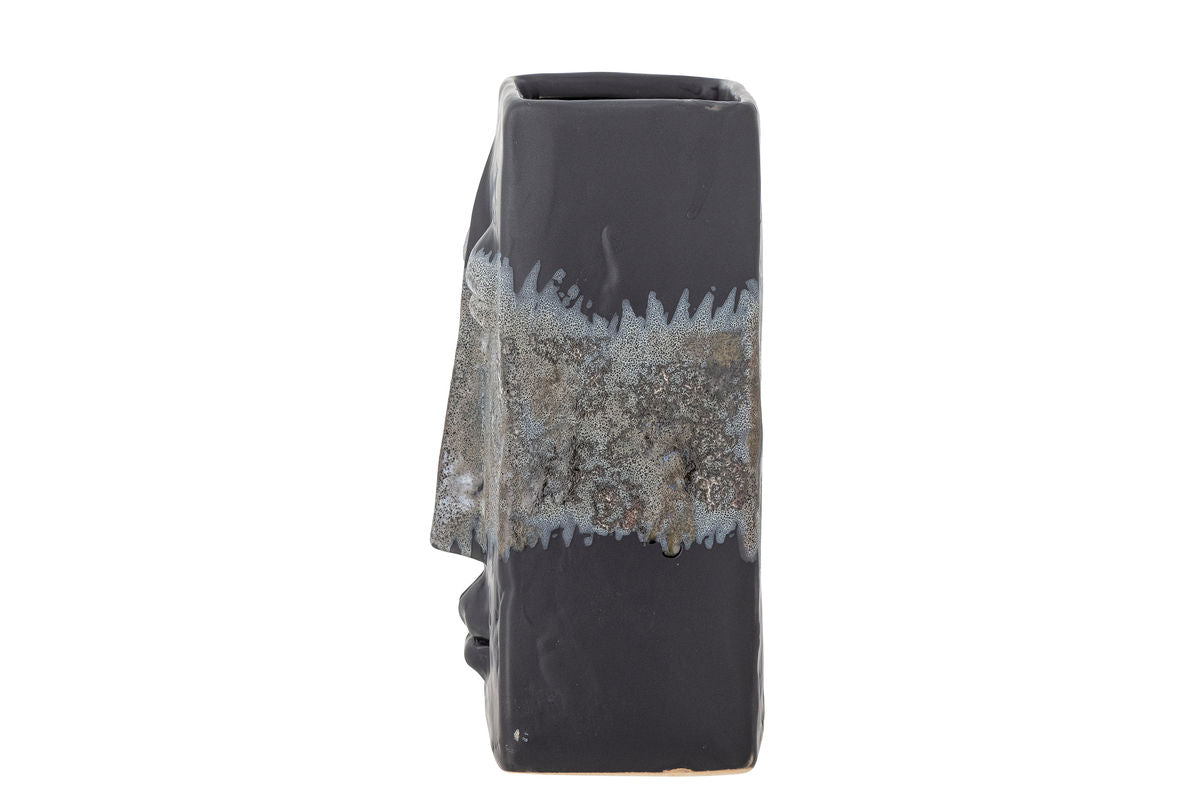 Luxusbetten24 Kaelra Vase Steingut Schwarz
