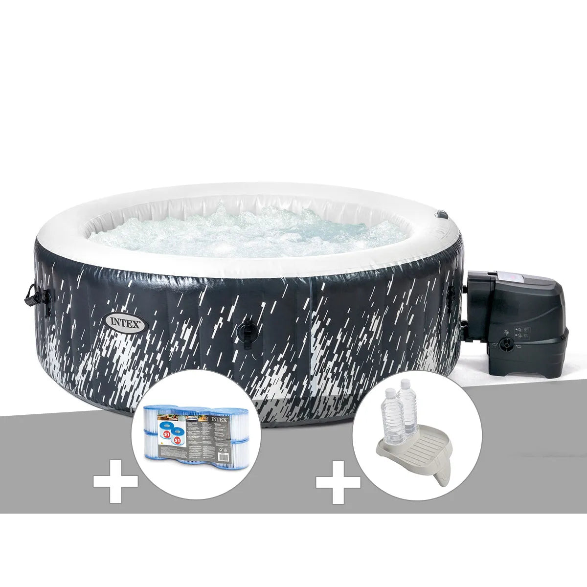 Kit Spa Gonflable Intex PureSpa Galaxie Rond Bulles 4 Places MKR00014316446