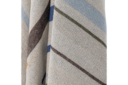 Luxusbetten24 Mira Überwurfdecke aus Recycelter Baumwolle 160x130 Blau