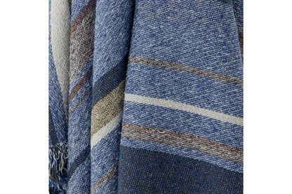 Luxusbetten24 Mira Überwurfdecke aus Recycelter Baumwolle 160x130 Blau