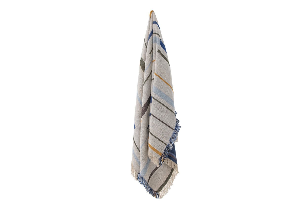 Luxusbetten24 Mira Überwurfdecke aus Recycelter Baumwolle 160x130 Blau