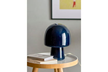 Tischlampe Nysa Moderne Glasleuchte Pilzform Blau Wohnzimmer Dekor