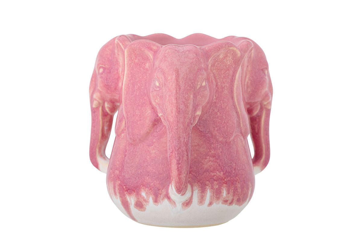 Luxusbetten24 Pink Elefant Vase aus Steingut