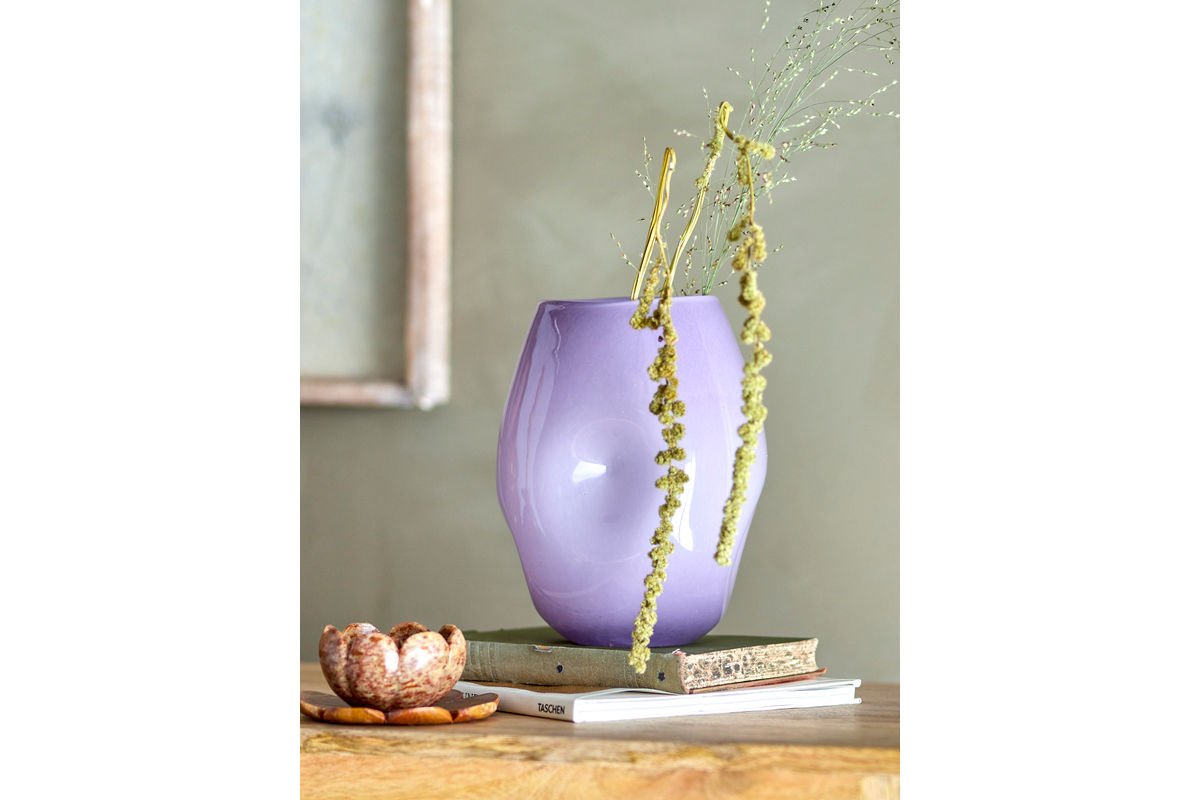 Luxusbetten24 Vireya Vase aus Glas, Violett