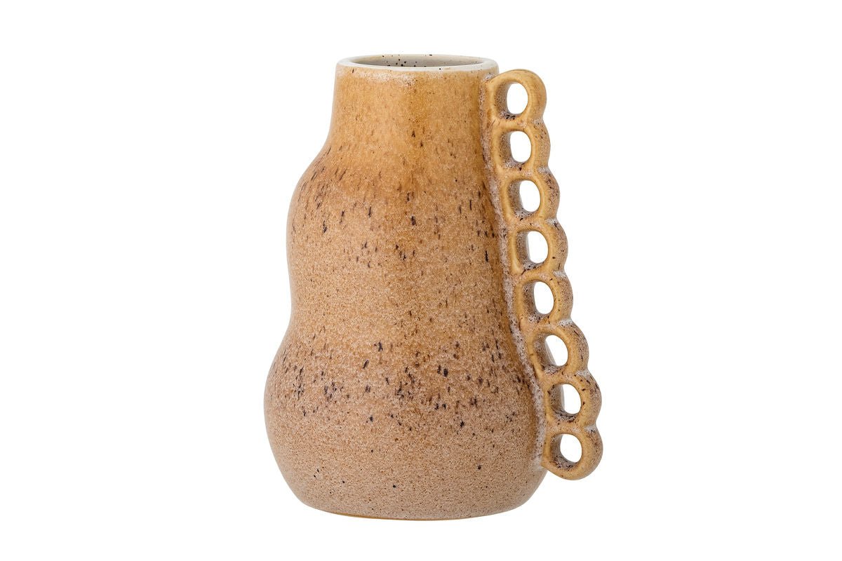 Luxusbetten24 Zahra Vase aus Braunem Steingut Handgefertigt Dekorativ Braun
