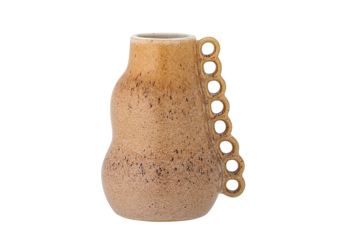 Luxusbetten24 Zahra Vase aus Braunem Steingut Handgefertigt Dekorativ Braun