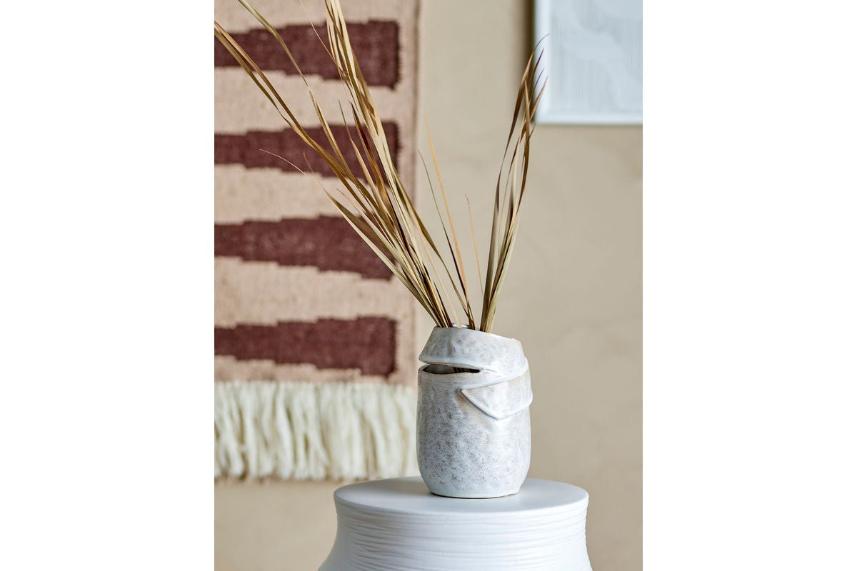 Luxusbetten24 Eluna Vase – Naturfarbenes Steingut Dekoration Wohnzimmer Elegant
