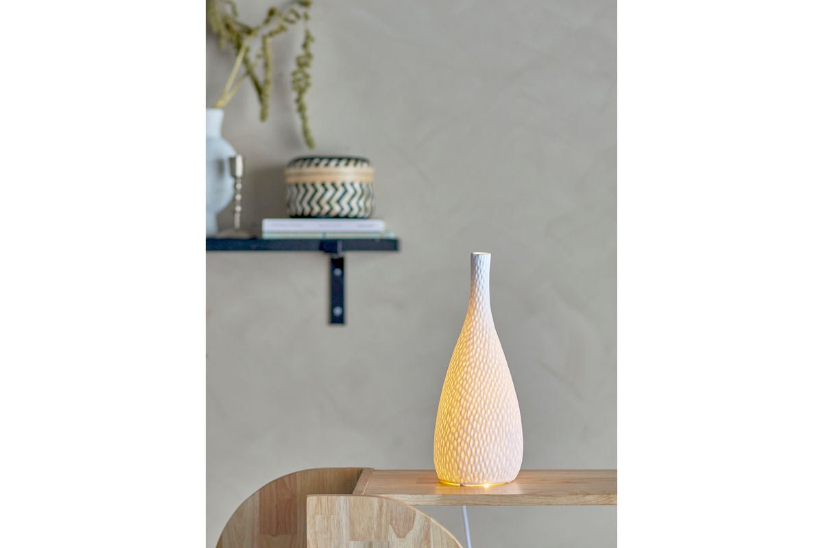 Tischlampe Lavali- Keramik in Weiß