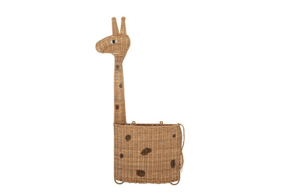 Luxusbetten24 Filippa Wandkorb Giraffe aus Rattan Natur