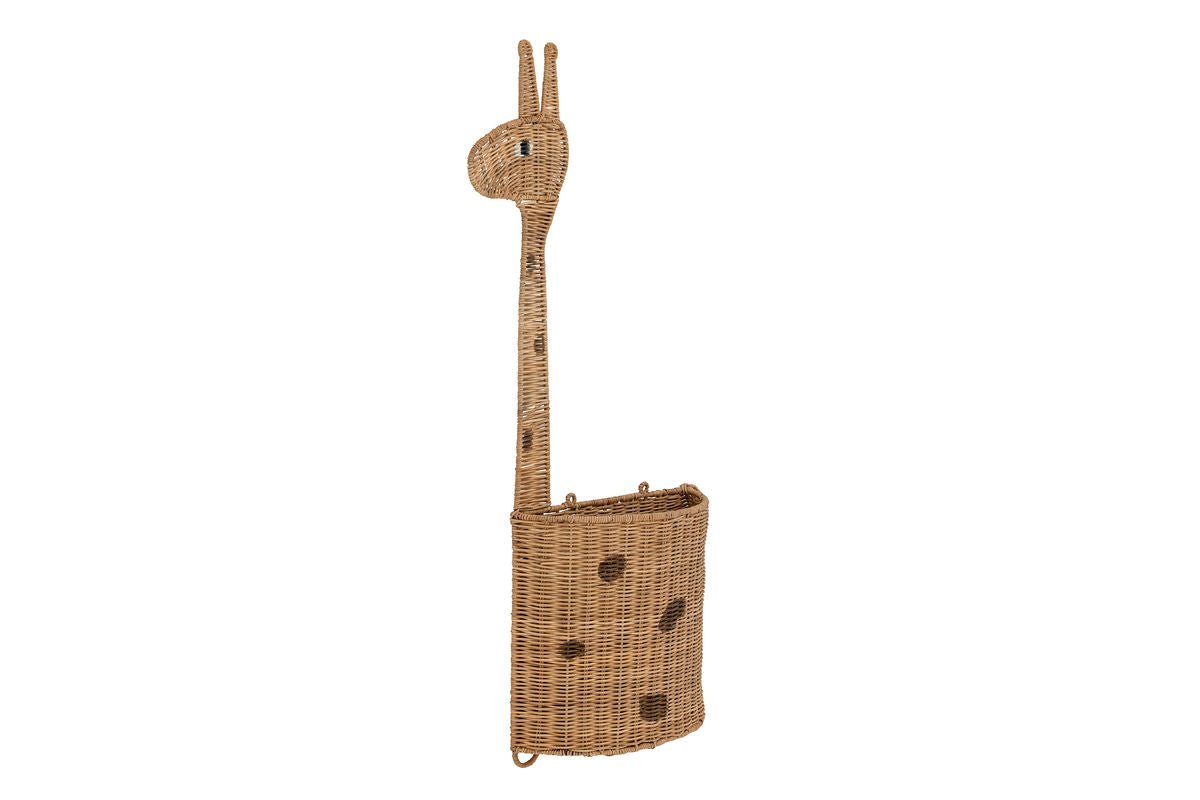 Luxusbetten24 Filippa Wandkorb Giraffe aus Rattan Natur
