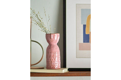 Vase Yara Pink Aus Steingut Handgefertigt Elegant Dekor