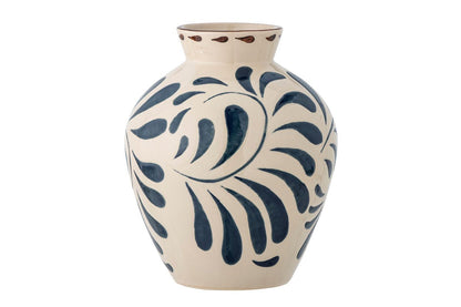 Vase Nerico – Blaues Steingut, Handgefertigte Dekorative Eleganz für Wohnzimmer