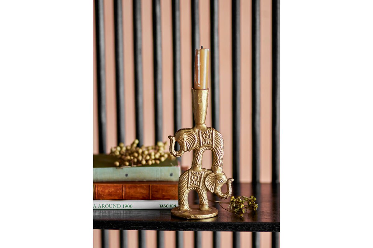 Kerzenhalter Indira Aluminium Messingoptik Gold